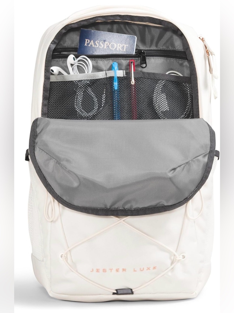 NWT The North Face Jester Luxe Backpack in White with Rose Gold Accents - Picture 4 of 5